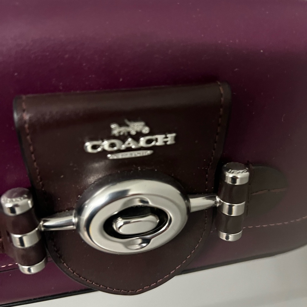 Coach Purple and Brown Leather Bag